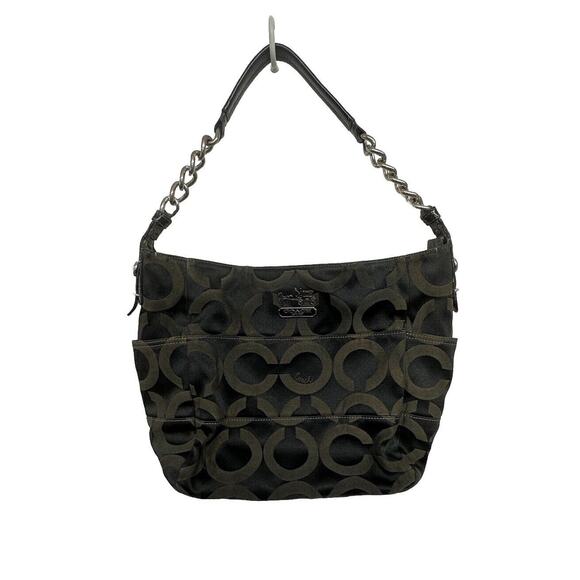 Coach Handbags - Coach Madison Luxury Designer Logo Tribeca Black Shoulder Hobo Bag 14127